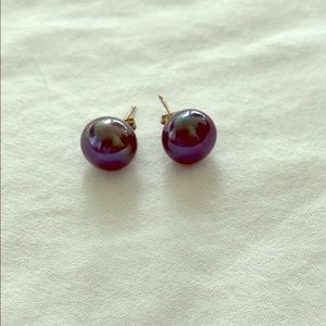 Grey Pearl Stud Earrings